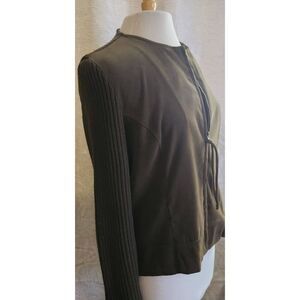 J8  Sag Harbor faux suade and sweater zip-up Jacket